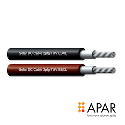 APAR DC Cable 6 Sq.mm Black 2000 Meters Drum