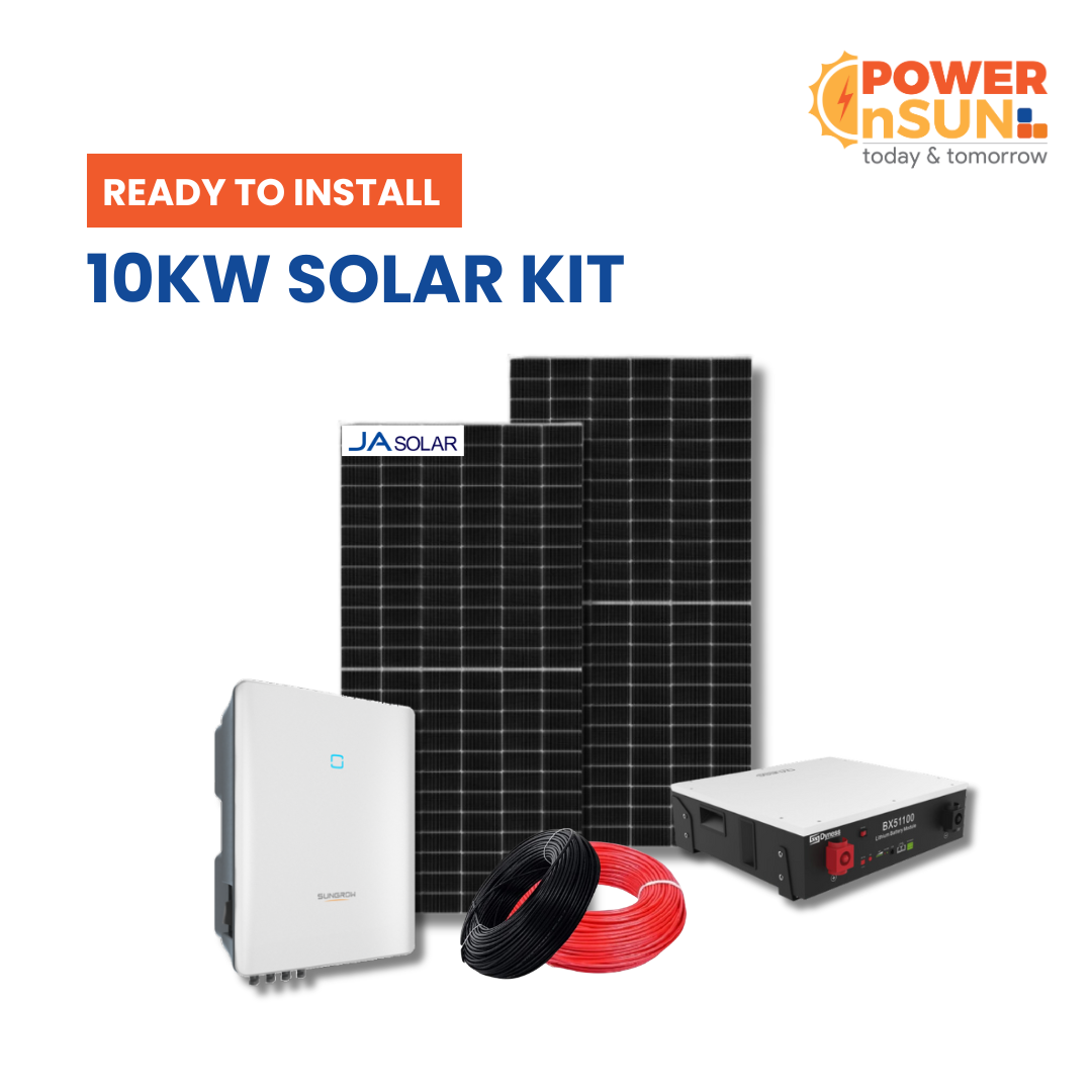 10Kw Rooftop solar kit with 1 Li-ion battery & Sungrow Inverter